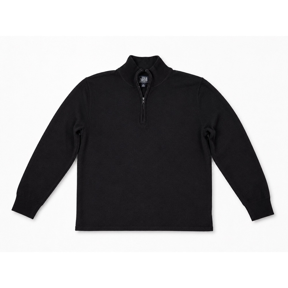 The North Face Mens XL Black Wool Blend Quarter Zip Pullover Sweater Mock Neck